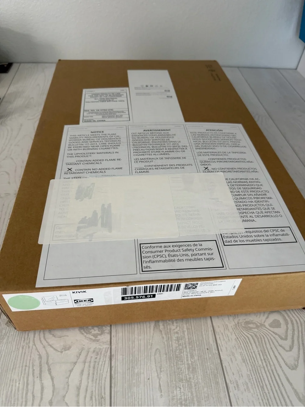 IKEA KIVIK Cover NEW 1-Seat Sleeper Sofa Gunnared Light Green 305.576.91